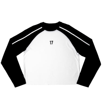 longsleeve white and navy "17"